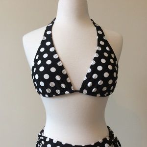 Polka dot bikini black and white